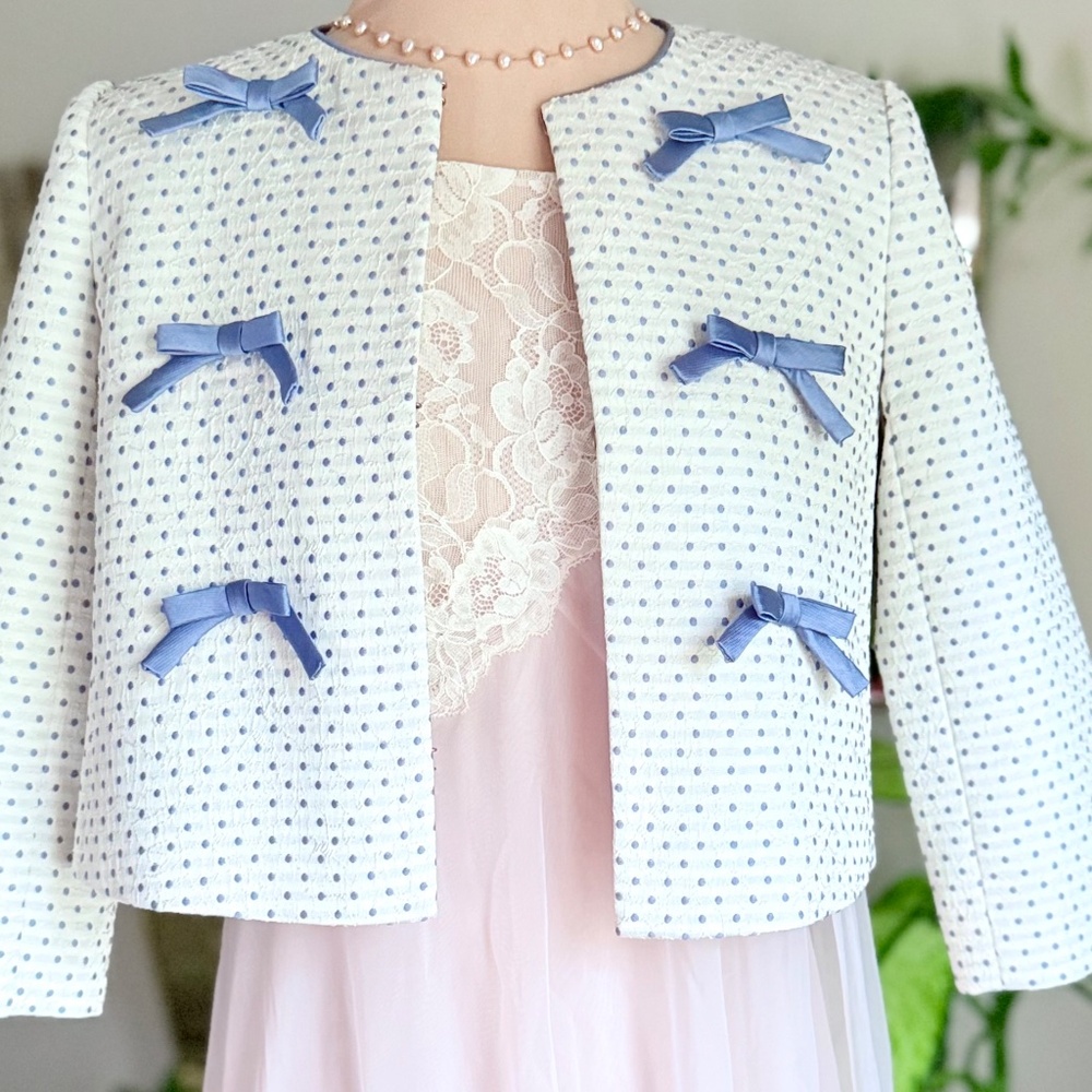 Gal Meets Glam Ivory Cropped Blazer 0 Bridal Wedding Jacket NWOT